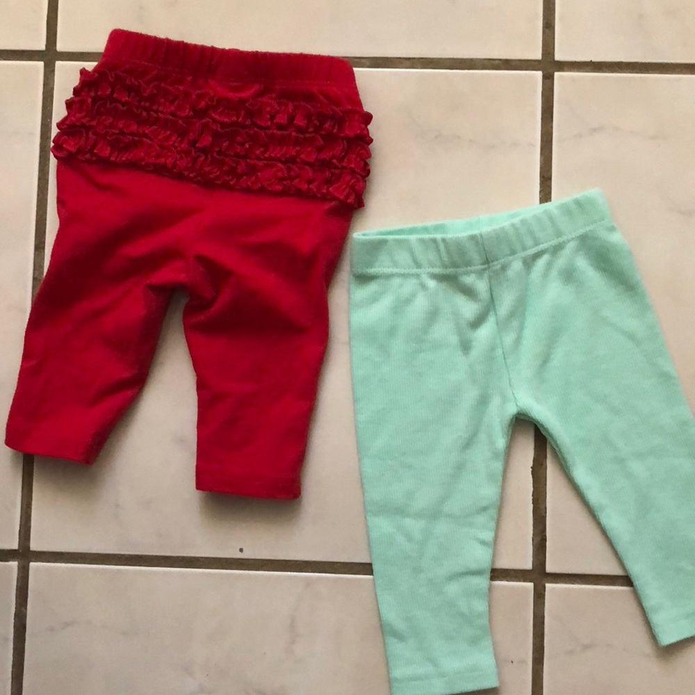Red 0-3M and turquoise NB (runs 0-3)